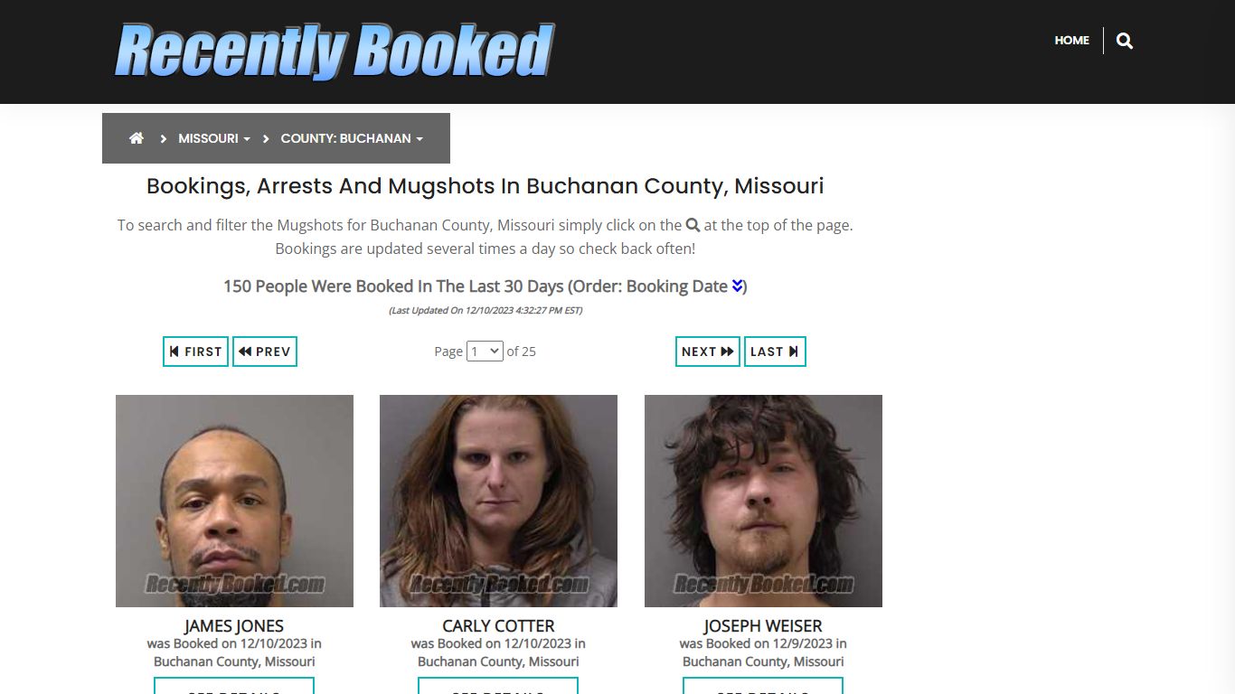 Bookings, Arrests and Mugshots in Buchanan County, Missouri